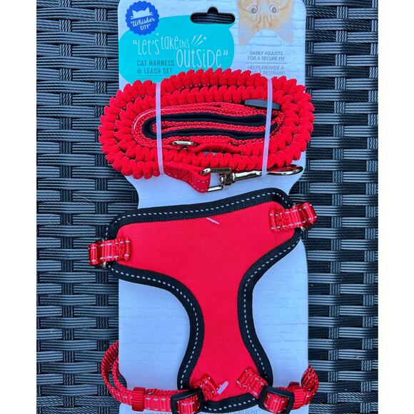 Whisker City Other - Whisker City Red Cat Harness and Leash Set
